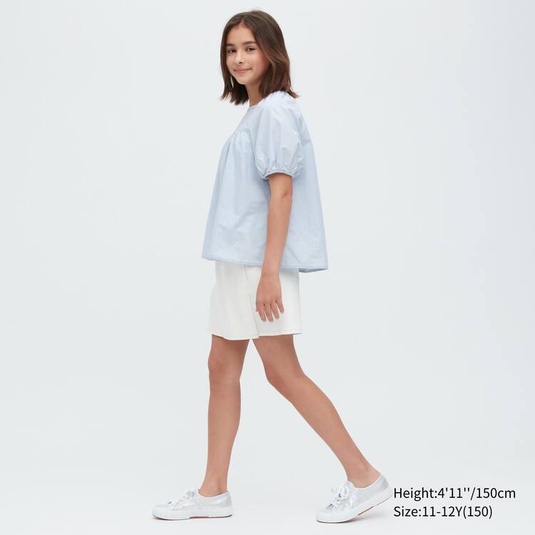 Uniqlo 100% Bavlnene Chambray Gathered Kosele Detske Modre | LPWAHC-078