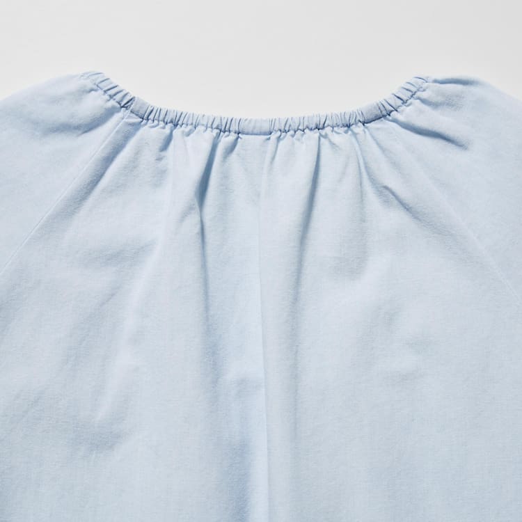 Uniqlo 100% Bavlnene Chambray Gathered Kosele Detske Modre | LPWAHC-078