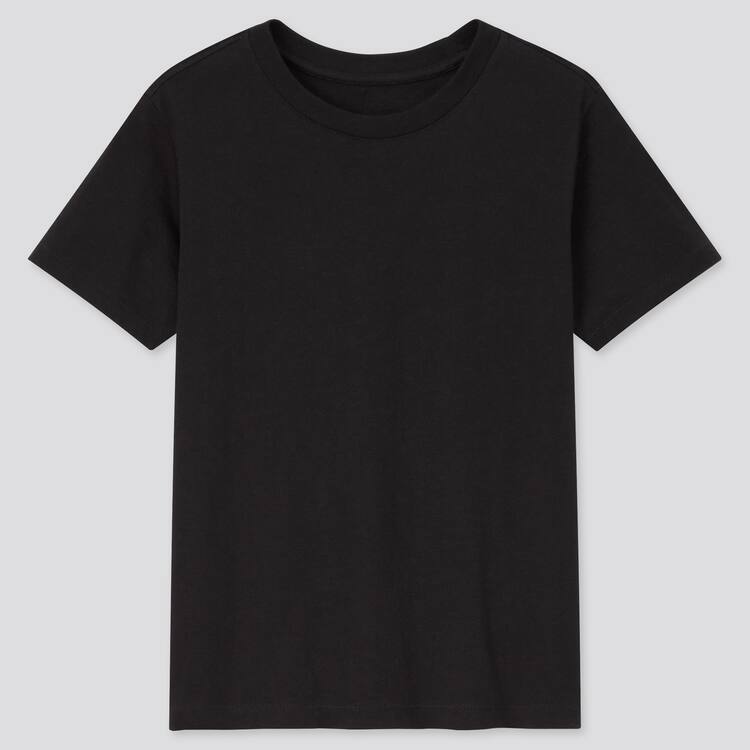 Uniqlo 100% Bavlnene Colour Crew Neck (2021 Season) Tricko Detske Čierne | SQTEBI-412