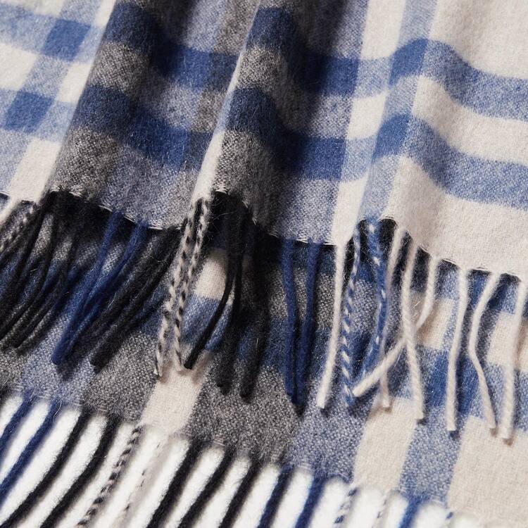 Uniqlo 100% Cashmere Checked Satky Damske Svetlo Siva | YPVNLR-485