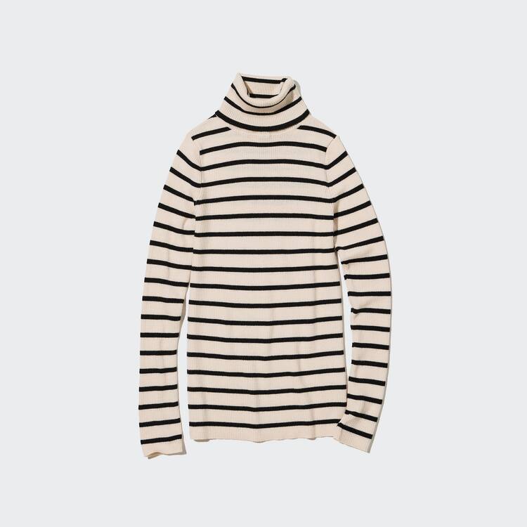 Uniqlo 100% Extra Fine Merino Rebrovaný Turtleneck Pleteniny Damske Biele | STZDIM-287