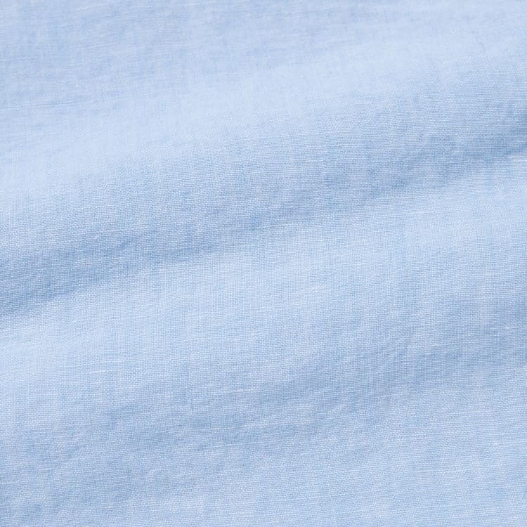Uniqlo 100% Premium Linen Regular Fit (Grandad Collar) Kosele Panske Modre | DLSTPQ-239