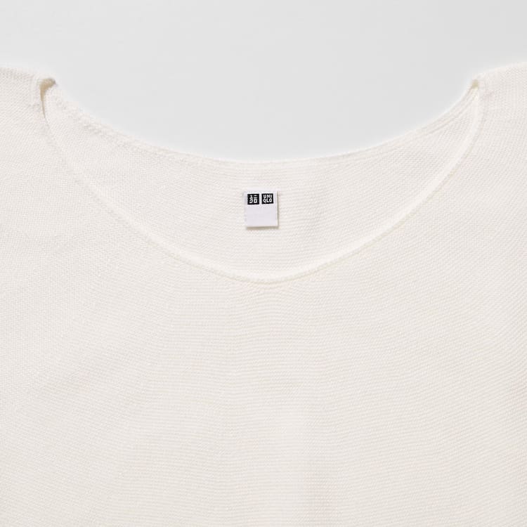 Uniqlo 3d Knit Seamless Bavlnene Volume Half Sleeved Pleteniny Damske Biele | MZSWYI-580