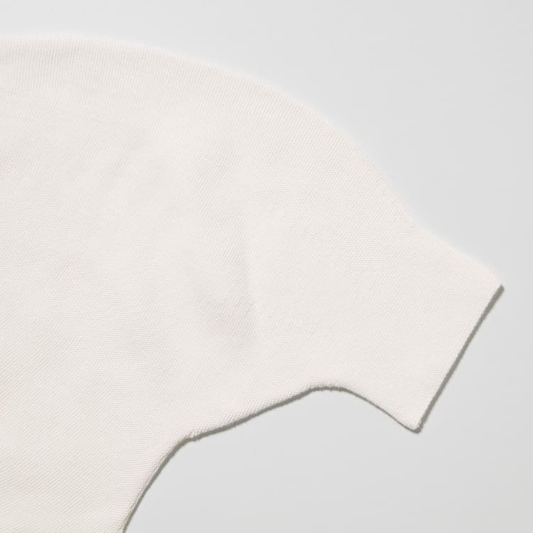 Uniqlo 3d Knit Seamless Bavlnene Volume Half Sleeved Pleteniny Damske Biele | MZSWYI-580