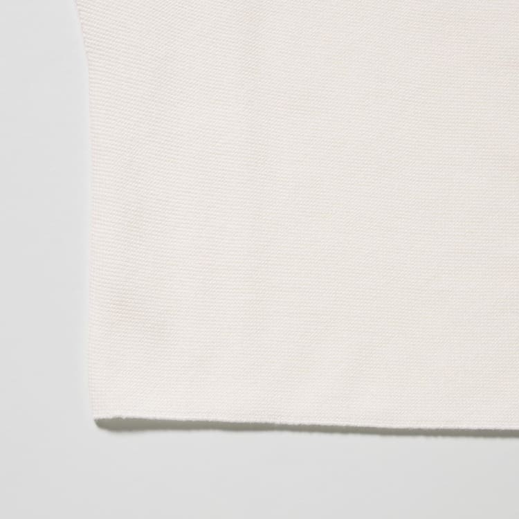 Uniqlo 3d Knit Seamless Bavlnene Volume Half Sleeved Pleteniny Damske Biele | MZSWYI-580