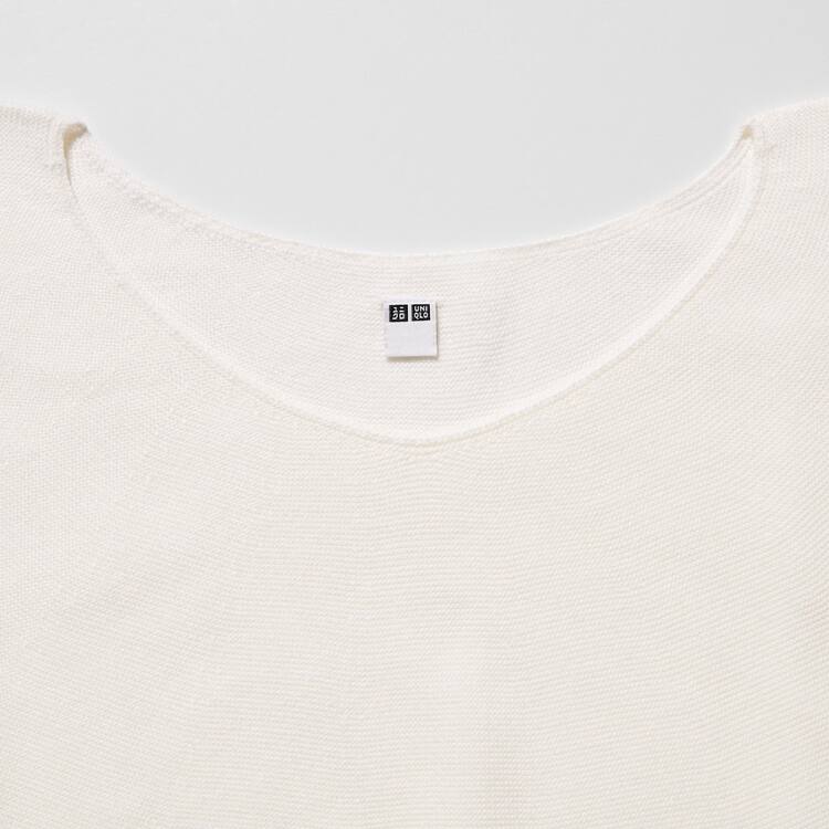 Uniqlo 3d Knit Seamless Bavlnene Volume Half Sleeved Topy Damske Biele | PNWBVY-528