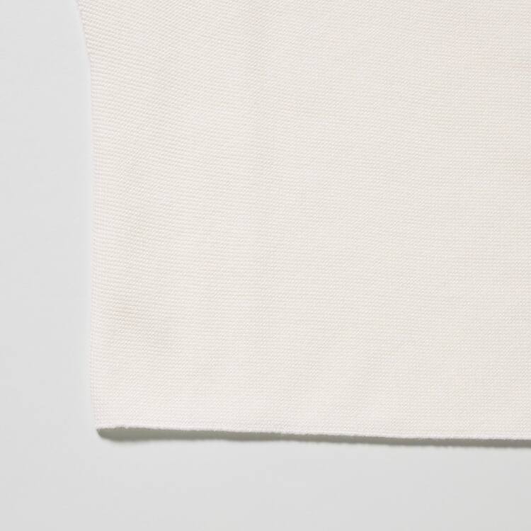 Uniqlo 3d Knit Seamless Bavlnene Volume Half Sleeved Topy Damske Biele | PNWBVY-528
