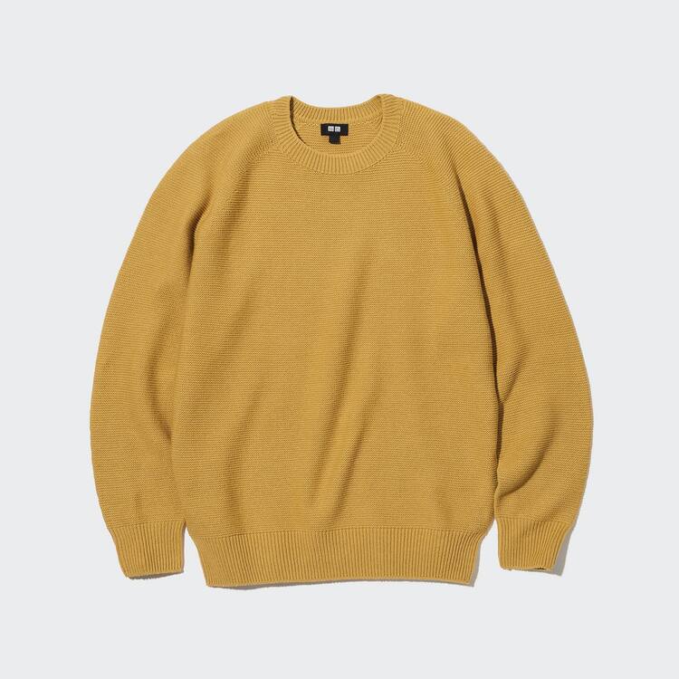 Uniqlo 3d Knit Seamless Crew Neck Jumpers Panske Žlté | TAJYFW-567