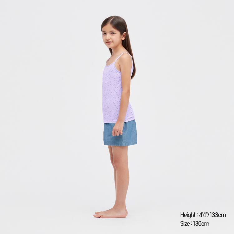 Uniqlo Airism Bavlnene Blend Printed Camisole Topy Detske Svetlo Nachový | YGFQHW-569