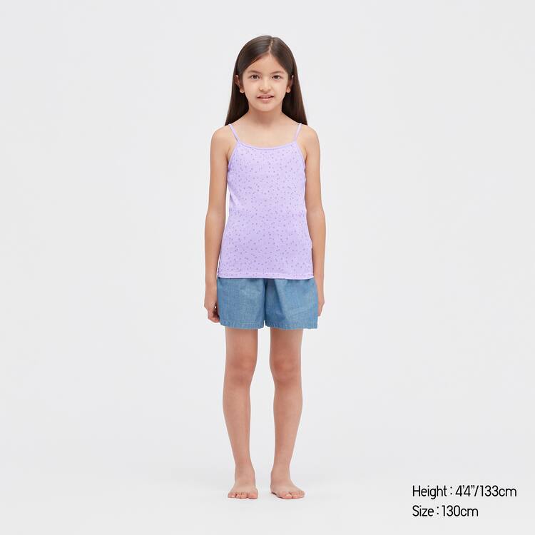 Uniqlo Airism Bavlnene Blend Printed Camisole Topy Detske Svetlo Nachový | YGFQHW-569