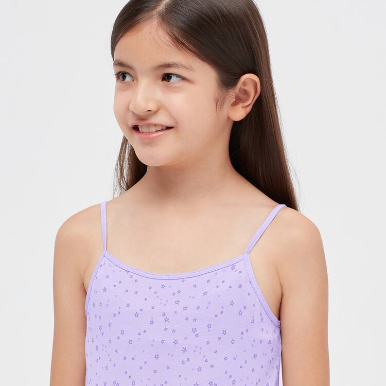 Uniqlo Airism Bavlnene Blend Printed Camisole Topy Detske Svetlo Nachový | YGFQHW-569