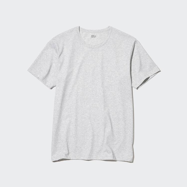 Uniqlo Airism Bavlnene Crew Neck Kratke Sleeved Tricko Panske Siva | PMXRKQ-470