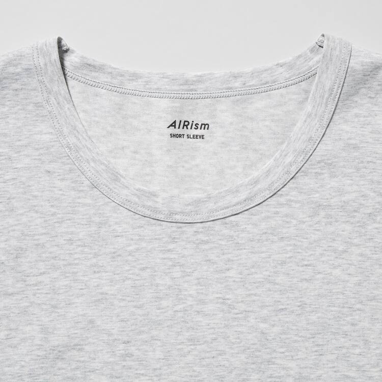 Uniqlo Airism Bavlnene Crew Neck Kratke Sleeved Tricko Panske Siva | PMXRKQ-470