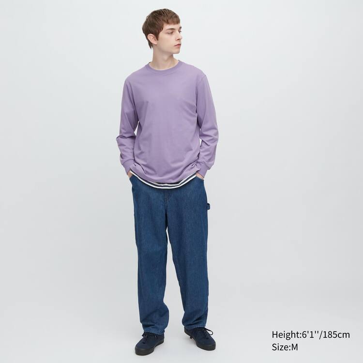 Uniqlo Airism Bavlnene Crew Neck Long Sleeved Tricko Panske Nachový | WCVDRO-093