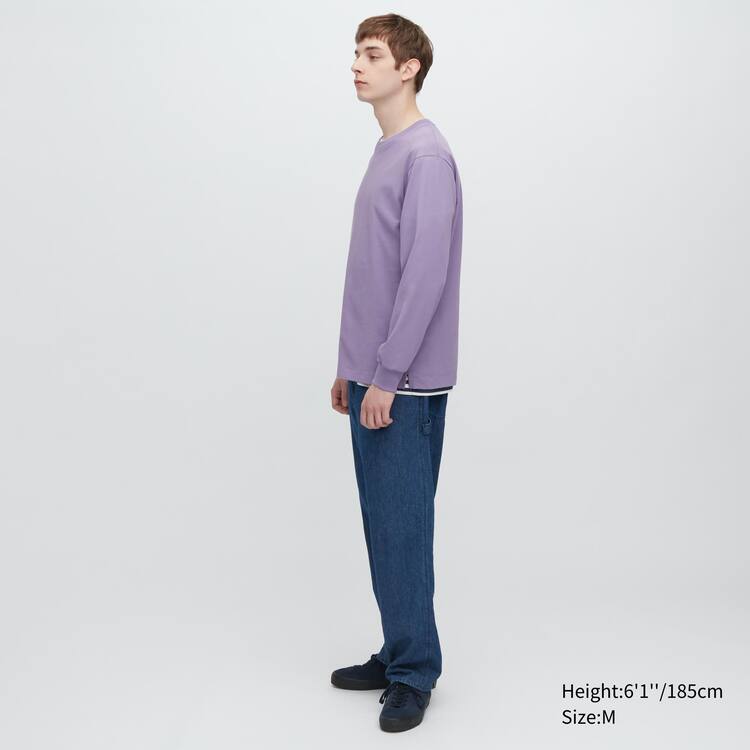 Uniqlo Airism Bavlnene Crew Neck Long Sleeved Tricko Panske Nachový | WCVDRO-093