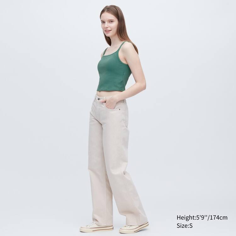 Uniqlo Airism Bavlnene Cropped Bez Rukavov Topy Damske Zelene | JAMTES-914