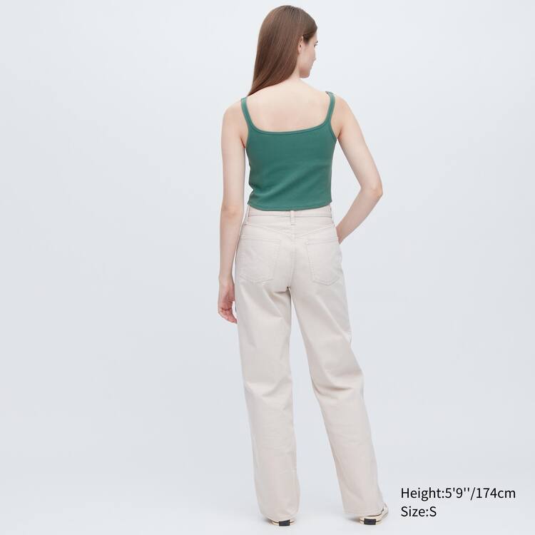 Uniqlo Airism Bavlnene Cropped Bez Rukavov Topy Damske Zelene | JAMTES-914