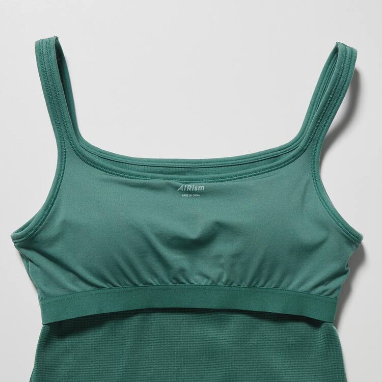 Uniqlo Airism Bavlnene Cropped Bez Rukavov Topy Damske Zelene | JAMTES-914