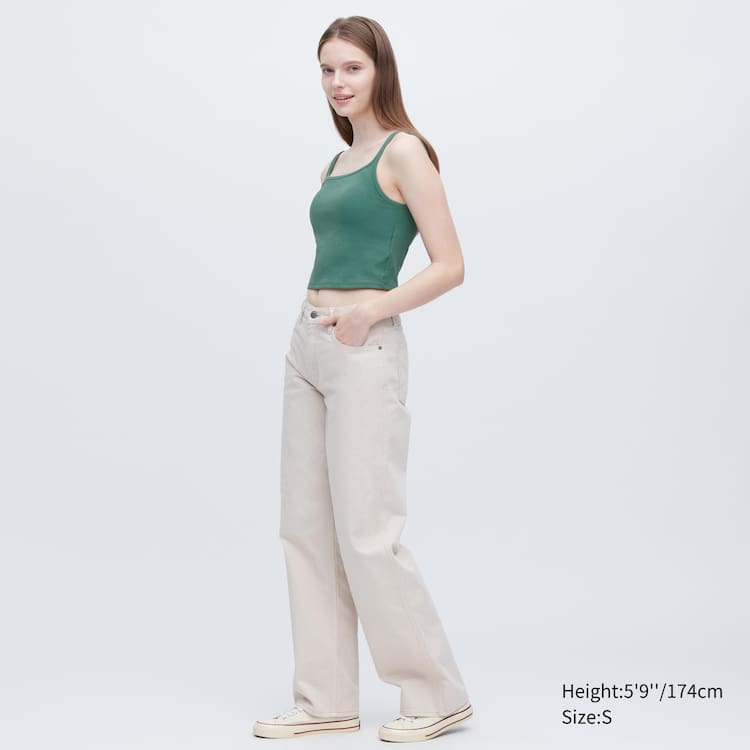 Uniqlo Airism Bavlnene Cropped Bez Rukavov Podprsenky Damske Zelene | KWSODM-806