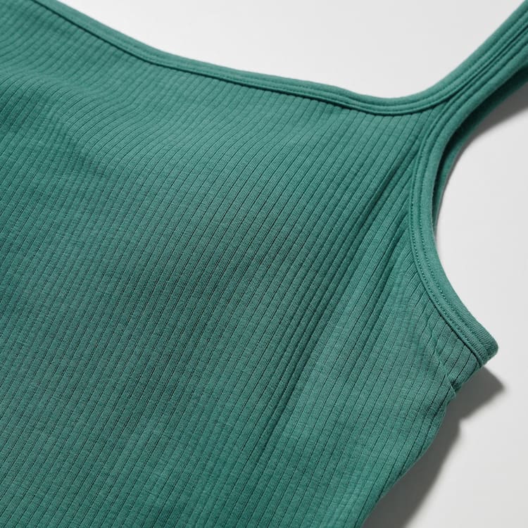 Uniqlo Airism Bavlnene Cropped Bez Rukavov Podprsenky Damske Zelene | KWSODM-806