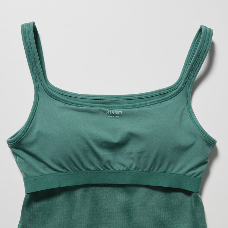 Uniqlo Airism Bavlnene Cropped Bez Rukavov Podprsenky Damske Zelene | KWSODM-806