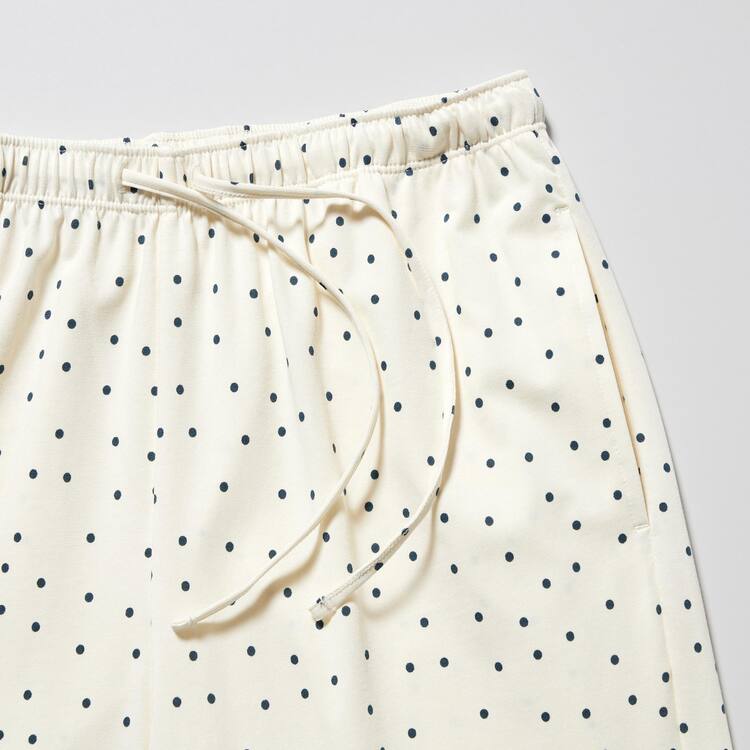 Uniqlo Airism Bavlnene Dotted Long Sleeved Loungewear Damske Biele | MVBKWR-930