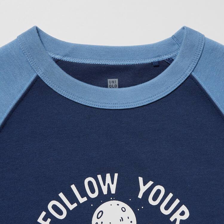 Uniqlo Airism Bavlnene Grafika Kratke Sleeved Tricko Detske Námornícka Modrá | AEGCYN-581