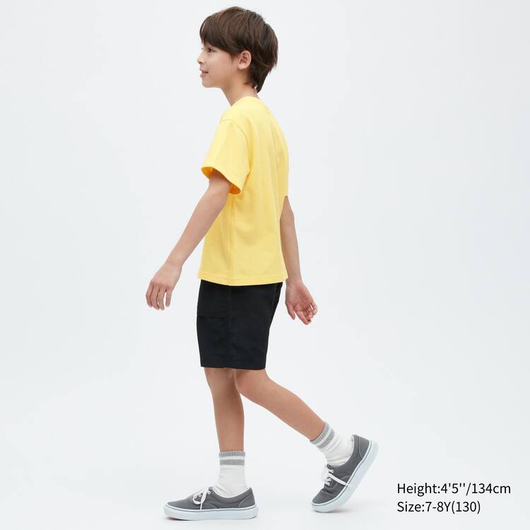 Uniqlo Airism Bavlnene Grafika Kratke Sleeved Tricko Detske Žlté | AVJUQR-152