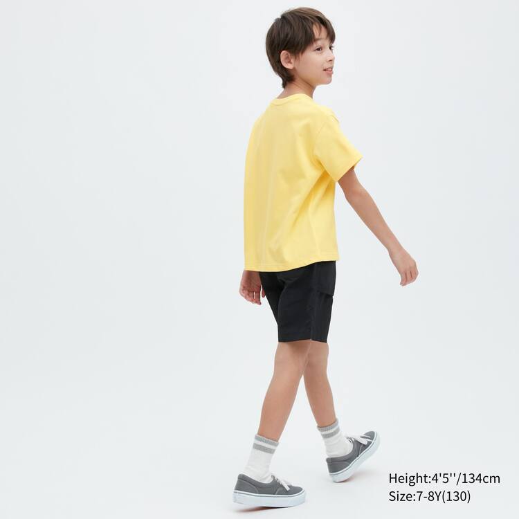 Uniqlo Airism Bavlnene Grafika Kratke Sleeved Tricko Detske Žlté | AVJUQR-152
