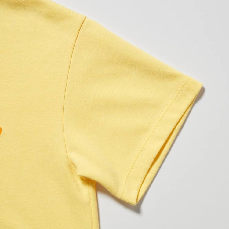 Uniqlo Airism Bavlnene Grafika Kratke Sleeved Tricko Detske Žlté | AVJUQR-152