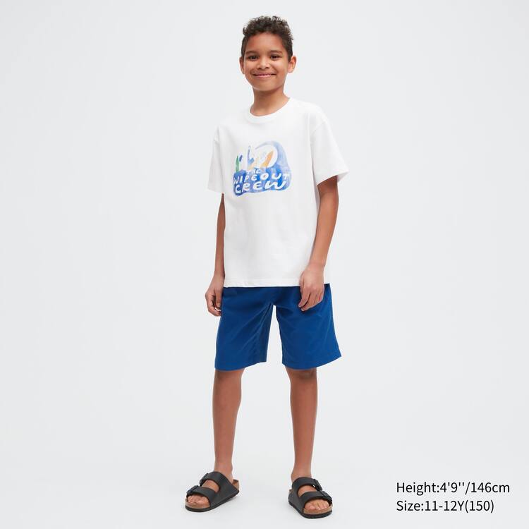 Uniqlo Airism Bavlnene Grafika Kratke Sleeved Tricko Detske Biele | NFAYHO-017