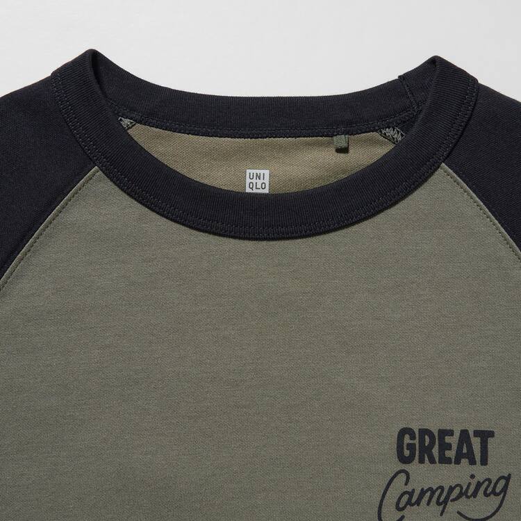 Uniqlo Airism Bavlnene Grafika Tricko Detske Olivovo Zelená | FWAQXV-674