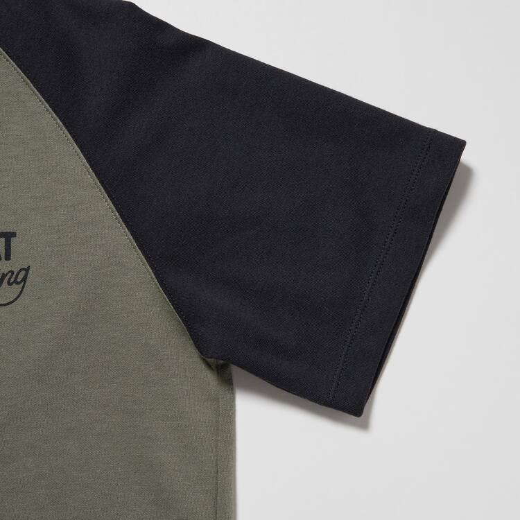 Uniqlo Airism Bavlnene Grafika Tricko Detske Olivovo Zelená | FWAQXV-674