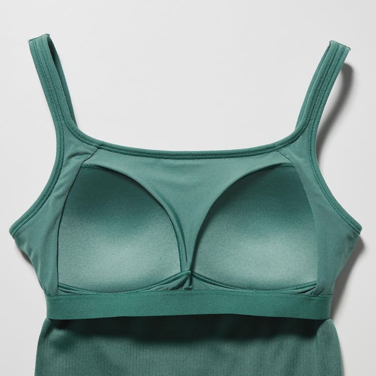 Uniqlo Airism Bavlnene Rebrovaný Bez Rukavov Podprsenky Damske Zelene | ATEJHN-218