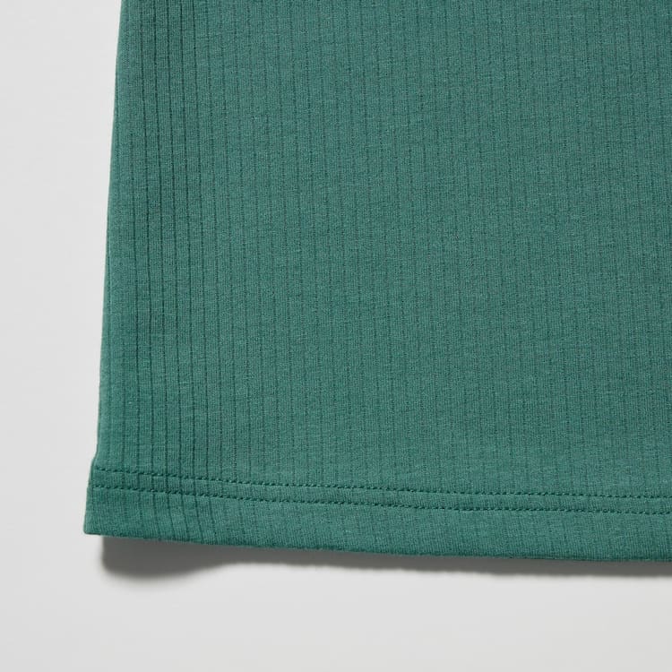 Uniqlo Airism Bavlnene Rebrovaný Bez Rukavov Topy Damske Zelene | NEIQSU-401