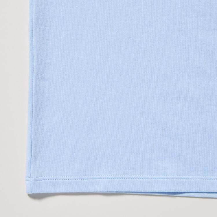 Uniqlo Airism Bavlnene Scoop Neck Tricko Detske Svetlo Modre | TVIADC-631