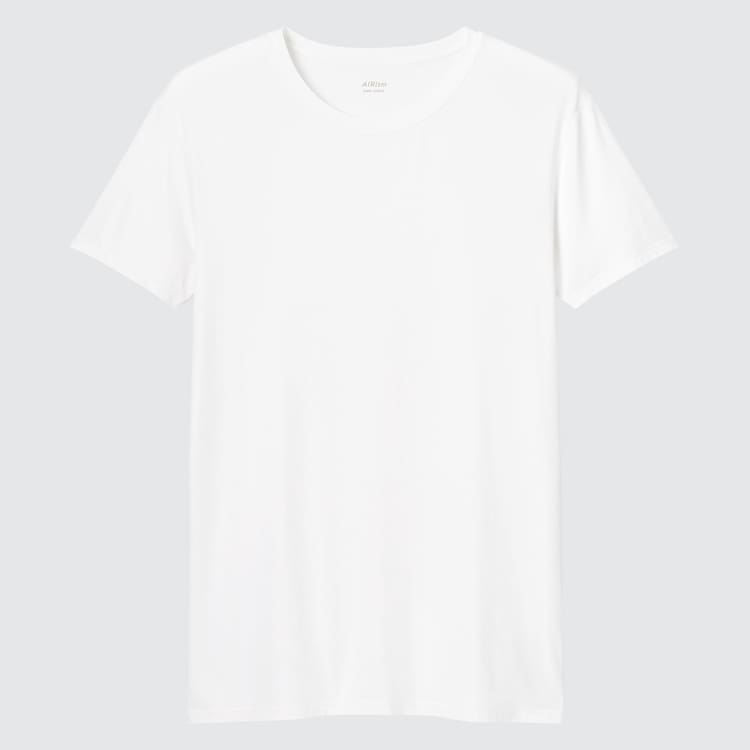 Uniqlo Airism Crew Neck Kratke Sleeved Tricko Panske Biele | VRTBDM-670