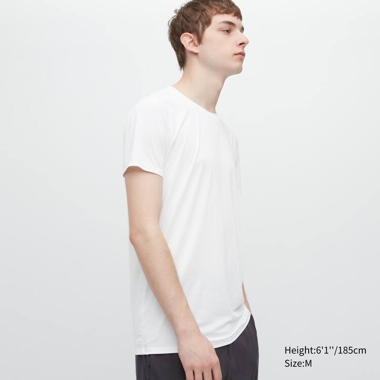 Uniqlo Airism Crew Neck Kratke Sleeved Tricko Panske Biele | VRTBDM-670