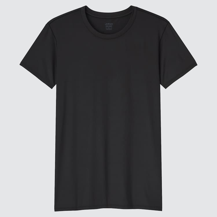 Uniqlo Airism Crew Neck Tricko Panske Čierne | DUHTGA-814