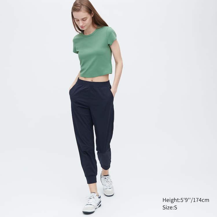 Uniqlo Airism Extra Soft Cropped Kratke Sleeved Tricko Damske Zelene | AUQHIP-012
