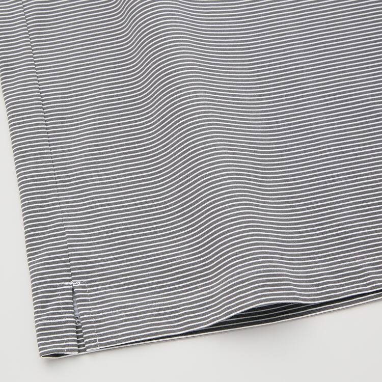 Uniqlo Airism Fly Front Pruhované (2021 Season) Polokosele Panske Siva | VPKAJM-378