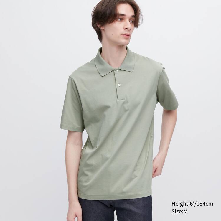 Uniqlo Airism Kratke Sleeve Polokosele Panske Zelene | JRVMCQ-156