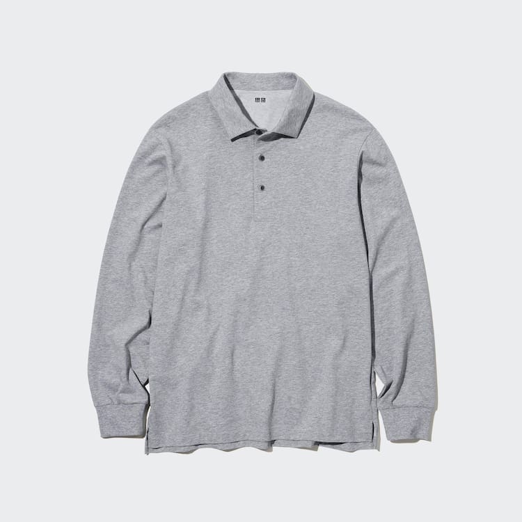 Uniqlo Airism Long Sleeve Polokosele Panske Siva | YQXUHV-826