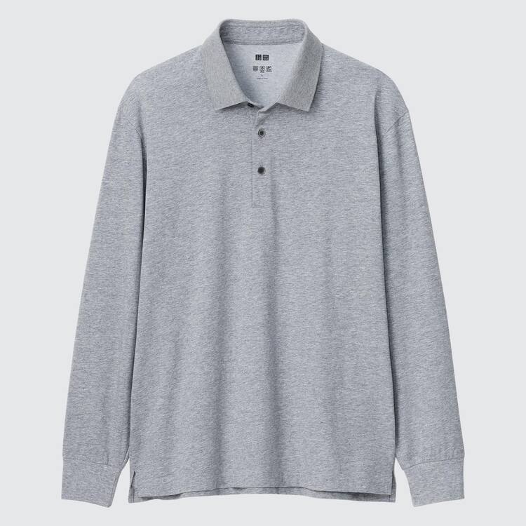Uniqlo Airism Long Sleeved Polokosele Panske Siva | MEHBWI-903