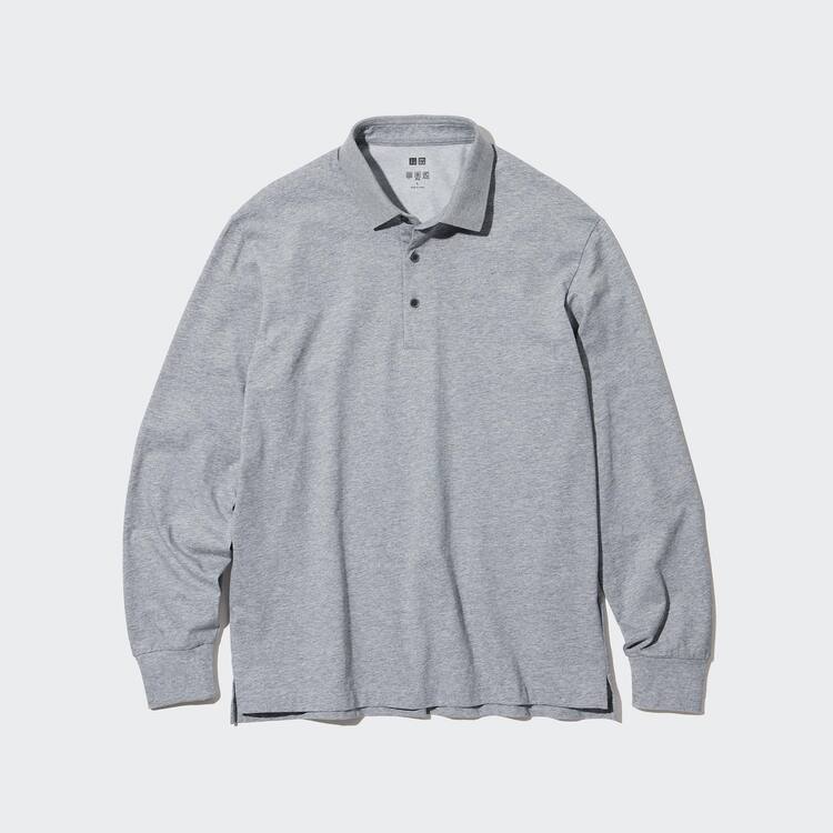 Uniqlo Airism Long Sleeved Polokosele Panske Siva | MEHBWI-903