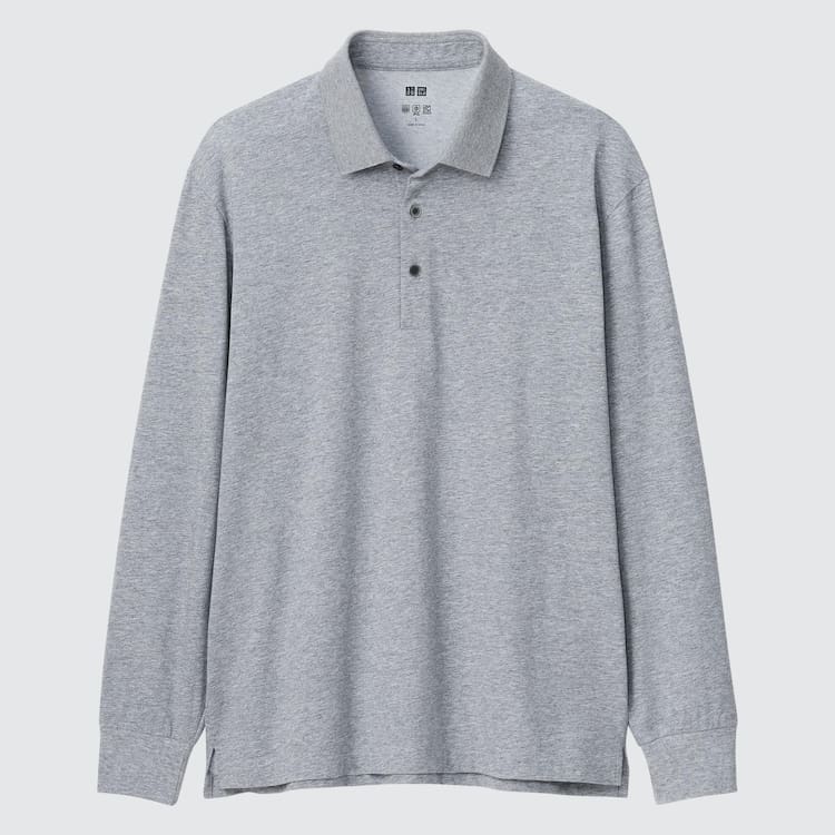Uniqlo Airism Long Sleeved Polokosele Panske Siva | VWXECJ-491