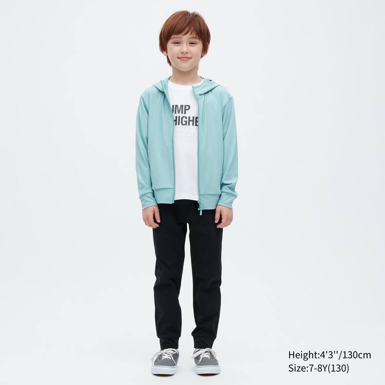 Uniqlo Airism Mesh Uv Protection Mikiny S Kapucňou Detske Zelene | GHAMCP-652