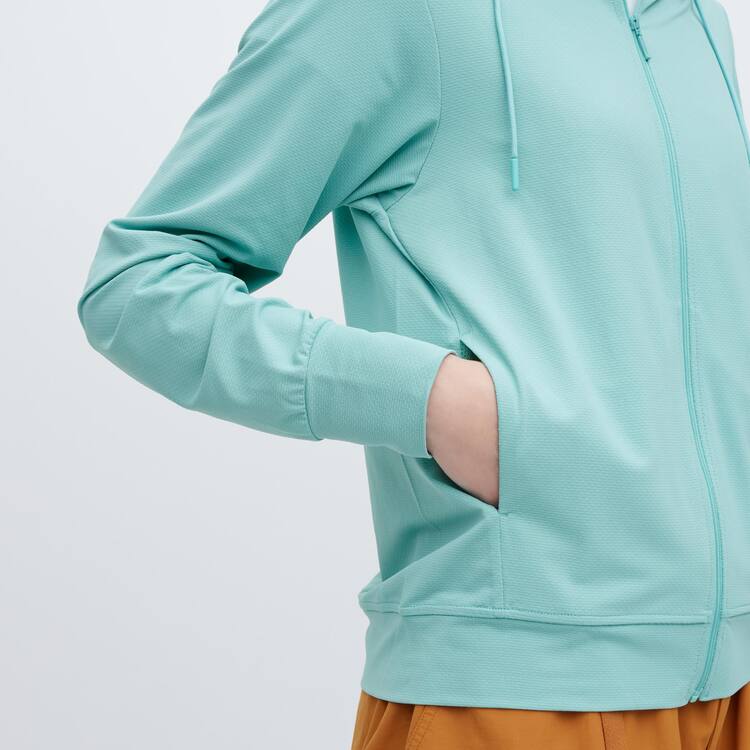Uniqlo Airism Mesh Uv Protection Zipped Mikiny S Kapucňou Damske Modre | JROVTB-280