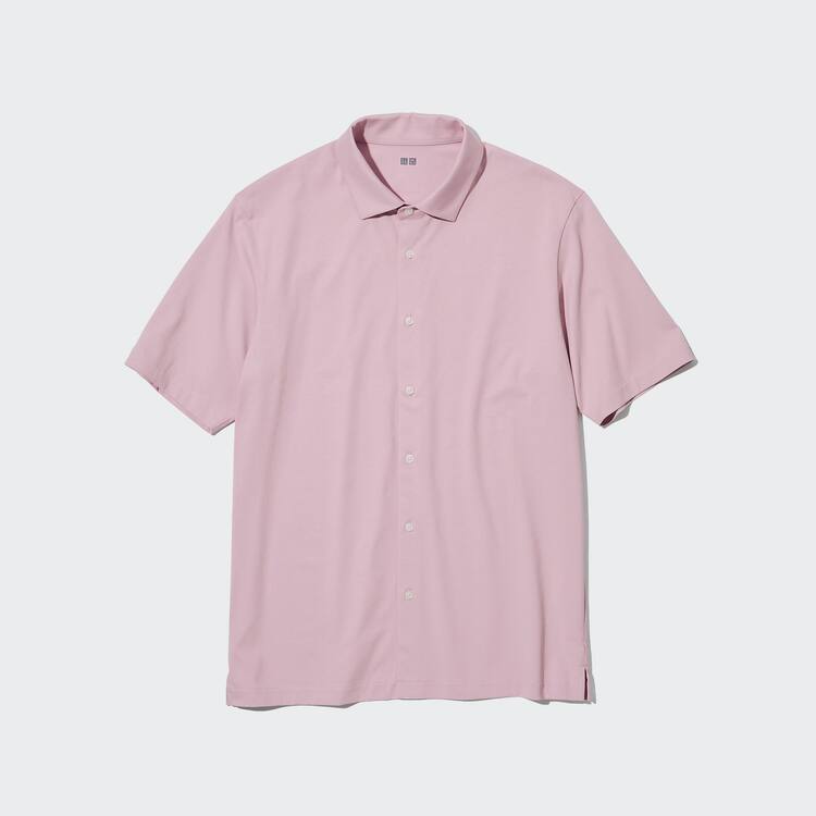 Uniqlo Airism (Open Collar) Polokosele Panske Ruzove | CRDSUV-352
