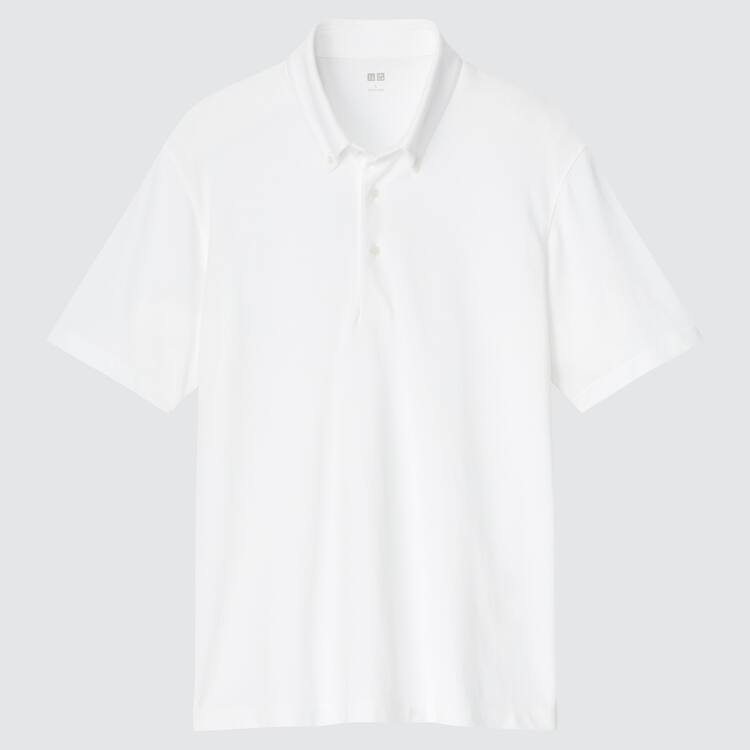 Uniqlo Airism Piqué (2021 Season) Polokosele Panske Biele | RWNZJQ-790